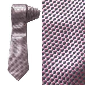 Michael Kors Neck Tie‎ Pink Gray Geometric Print Mens Suit Accessories Formal